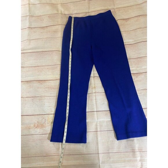 Vintage St John Evening By Marie Grey Women's Blue Thick Pull On Pants - 12 - Picture 2 of 12